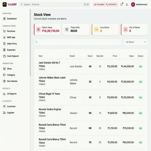 VinERP Stock Management